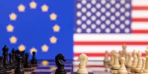 drapeau Etats-Unis Union européenne photo dillustration