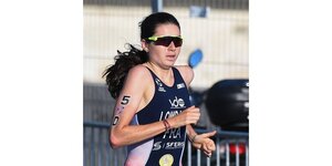 Emma Lombardi lors du Test Event de relais mixte  Paris en aot 2023.