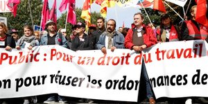 Manifestation contre la réforme du Code du Travail organisée par la CGT à Paris le 21 septembre 2017