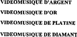 VIDEOMUSIQUE D'ARGENT VIDEOMUSIQUE D'OR VIDEOMUSIQUE DE PLATINE VIDEOMUSIQUE DE DIAMANT_logo