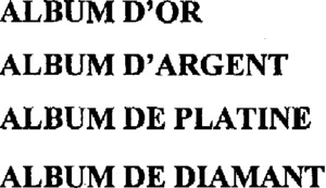 ALBUM D'OR ALBUM D'ARGENT ALBUM DE PLATINE ALBUM DE DIAMANT_logo