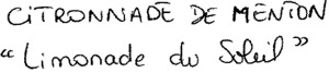 CITRONNADE DE MENTON "Limonade du Soleil"_logo