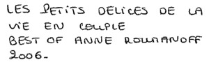 LES PETITS DELICES DE LA VIE EN COUPLE BEST OF ANNE ROUMANOFF 2006_logo