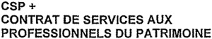 CSP + CONTRAT DE SERVICES AUX PROFESSIONNELS DU PATRIMOINE_logo