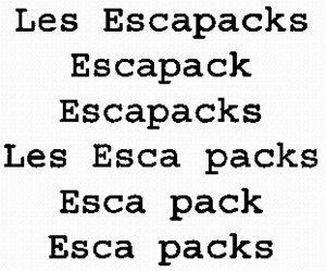 Les Escapacks Escapack Escapacks Les Esca packs Esca pack Esca packs_logo