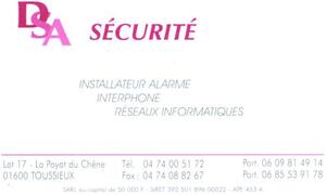 DSA SECURITE INSTALLATEUR ALARME INTERPHONE RESEAUX INFORMATIQUES_logo