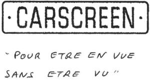 CARSCREEN POUR ETRE EN VUE SANS ETRE VU_logo